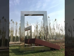 8M High Curved Corten Steel Garden Sculpture