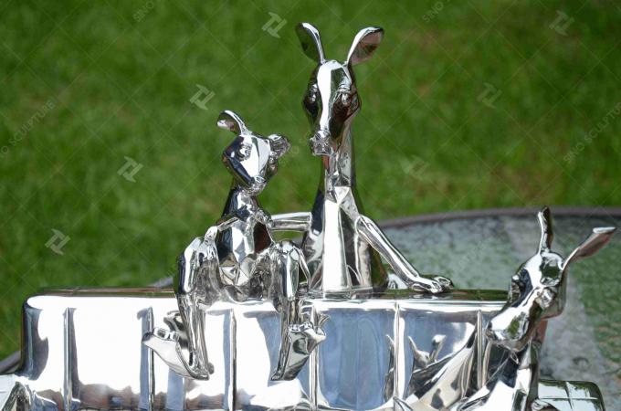Mirror Polished Stainless Steel Cartoon Figure Decorative Sculpture 1
