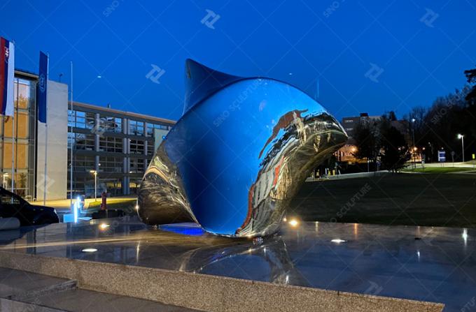 Mirror Polished Stainless Steel Polishing Sculpture-A Pulsing Heart 1