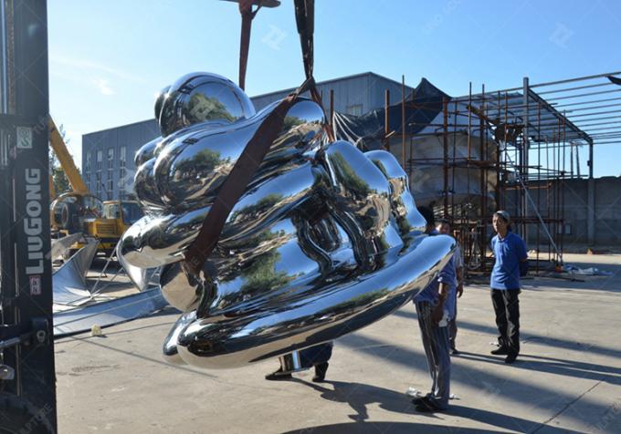 3M High Mirror Polished Stainless Steel Falling Stone Artwork 1