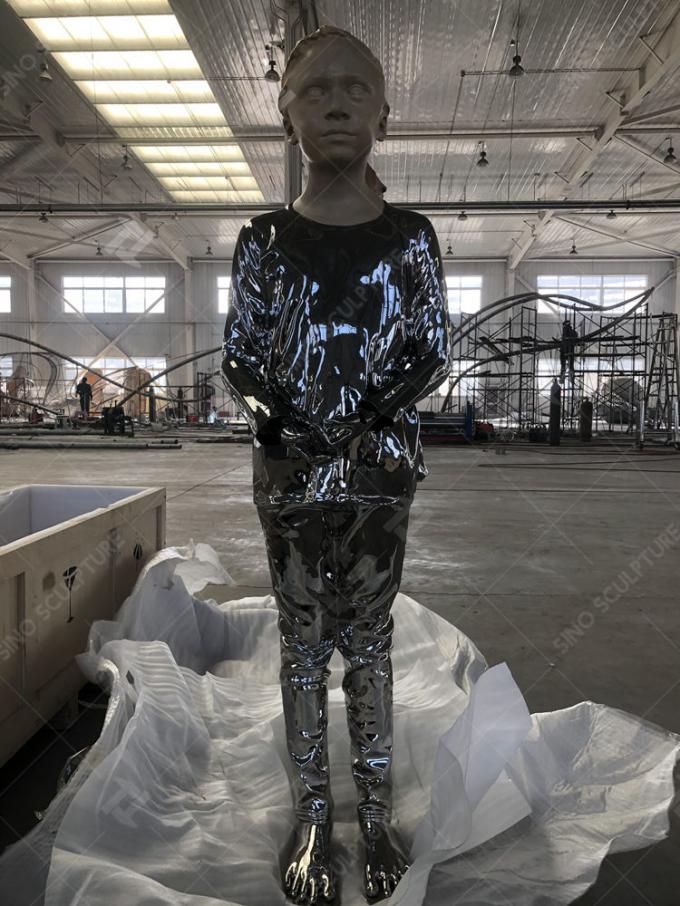 Life-size Casted Stainless Steel Statue Reflecting in Perth, Australia 1
