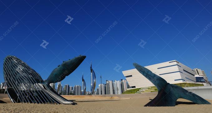 40M Large Forged Bronze Whale Sculpture Patina Finish Hand Forging 0