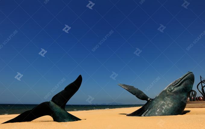 40M Large Forged Bronze Whale Sculpture Patina Finish Hand Forging 1