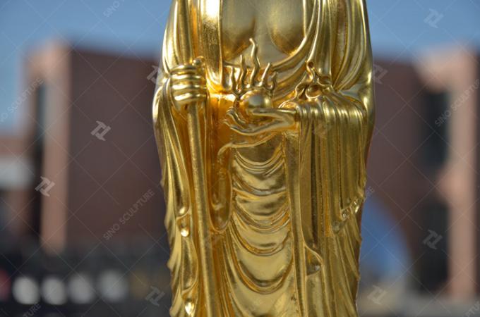 30CM High Casting Bronze Buddha Statue Large Size 	Gold leaf Finish 0