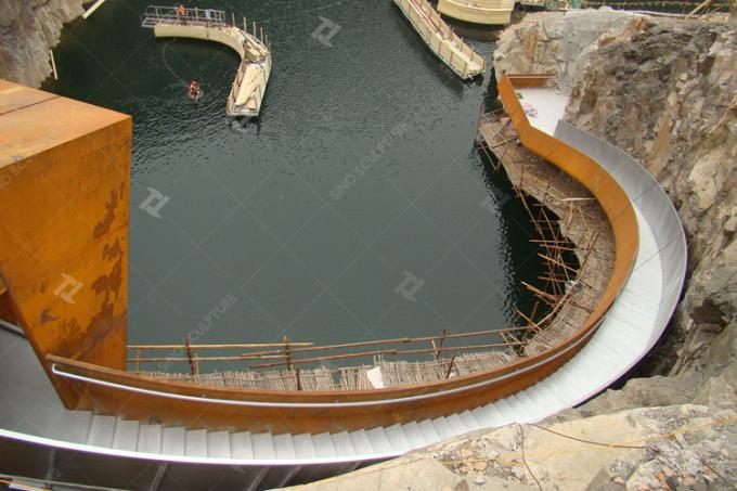 68M Long Curved Corten Steel Facade Large Size For Plank Road 1