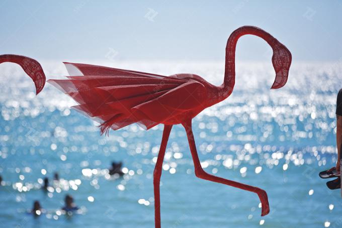Custom Stainless Steel Sculpture Medium Size Metal Flamingo Sculpture 0
