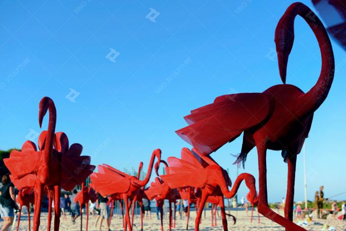 Custom Stainless Steel Sculpture Medium Size Metal Flamingo Sculpture 1