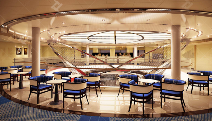 Mirror Polishing Stainless Steel Atrium Curved Sculpture In A Cruise In Italy 2