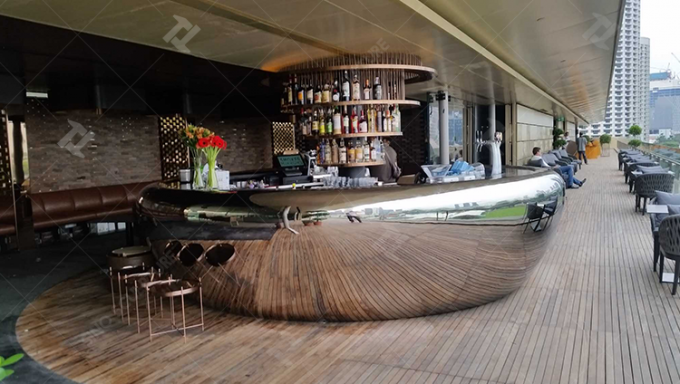 Finished the installation and mirror-polished job at Smoke & Mirrors Bar Counter Singapore