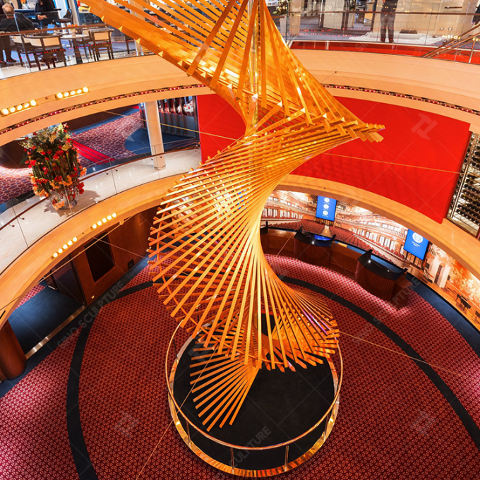 Painted Stainless Steel Atrium Sculpture For A Giant Cruise Ship In Italy 0