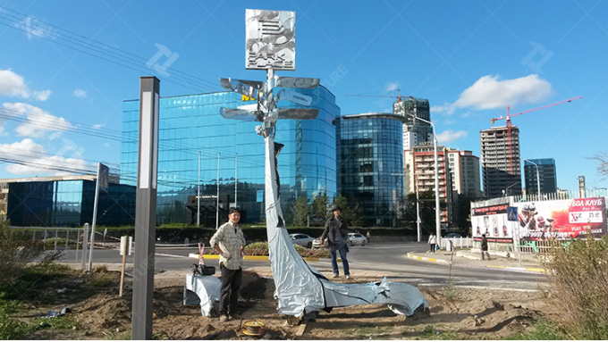 Stainless Steel Forged Road Sign Sculpture,Ulaanbaatar,Mongolia 2