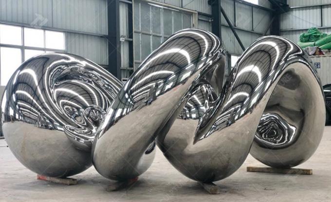 Abstract Stainless Steel Sculpture Mirror Polished For Garden Decoration 0