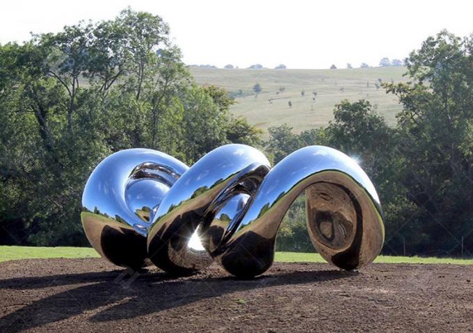 Abstract Stainless Steel Sculpture Mirror Polished For Garden Decoration 1
