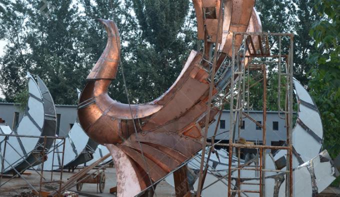 Modern Large Bronze Sculpture Outdoor Bronze Phoenix Statue With Surface Gold Leaf Foil 0