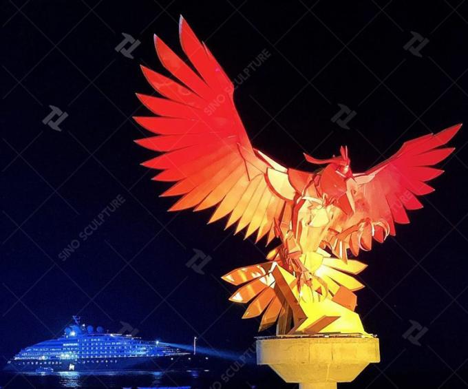 Large Outdoor Bronze Falcon Sculpture Hand Forging Modern Style 1