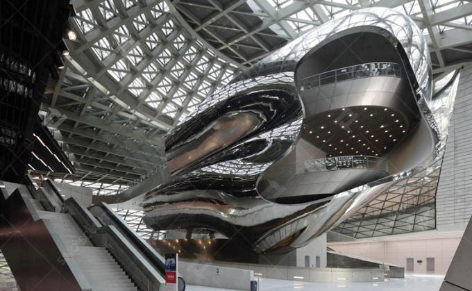 Modern 304 Stainless Steel Facade Art Cloud Sculpture For Museum 1