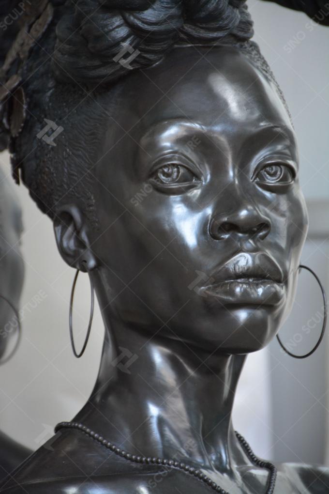 bronze cast statue with surface patina