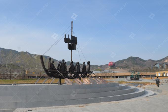 Customized Large Casted Bronze Boat Statue For Outdoor Decoration 0