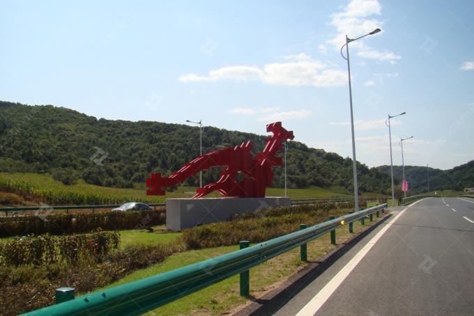 Contemporary Outdoor Red Spray Painted Steel Sculpture By Highway 2