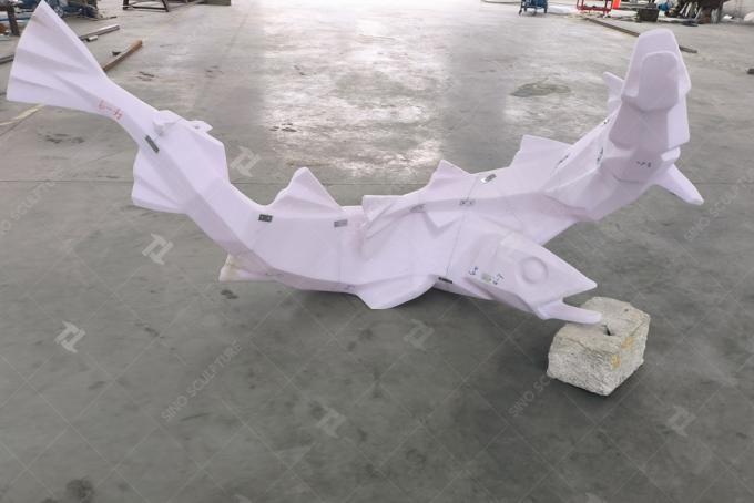 Mirror Polished Stainless Steel Monument Sculpture Flying seagull and fish sculpture 0