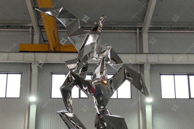 Mirror Polished Stainless Steel Monument Sculpture Flying seagull and fish sculpture 4