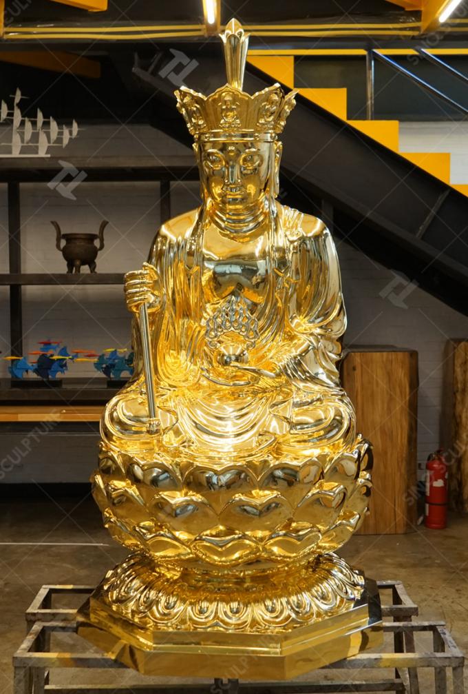 Bronze and Gold Leaf Ksitigarbha Bodhisattva 1