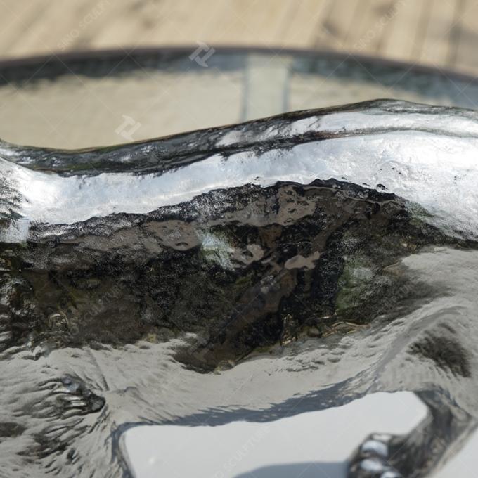 Mirror-Polished Stainless Steel Cast Tiger Animal Sculpture 1