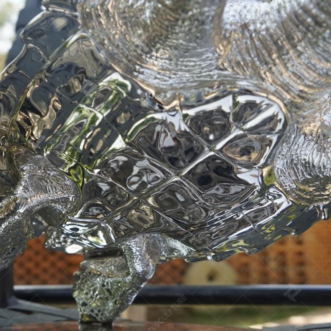 Mirror Polishing Stainless Steel Turtle Sculpture 0