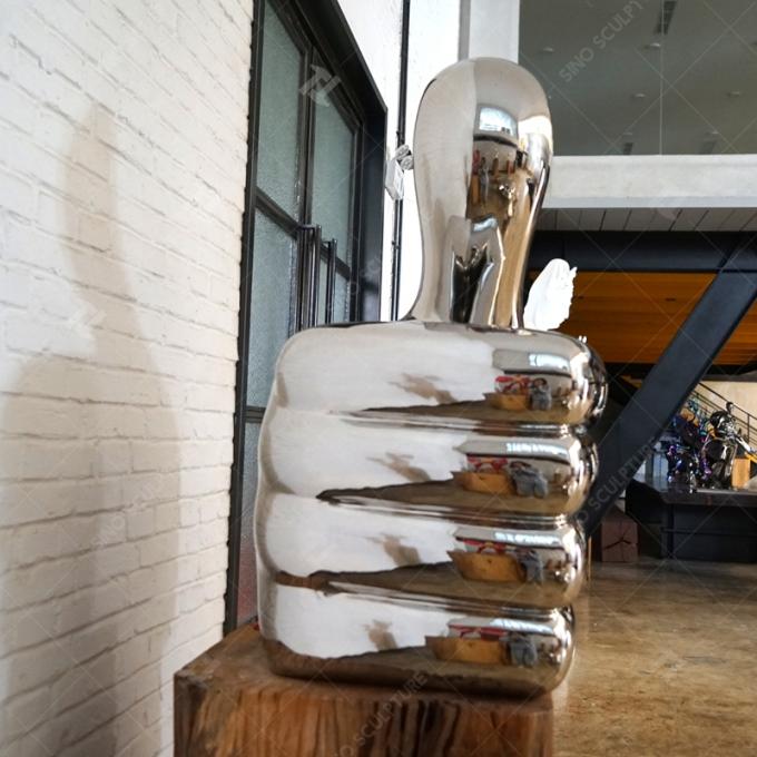Decoration Hand Shape Mirror Polished Stainless Steel Sculpture 0
