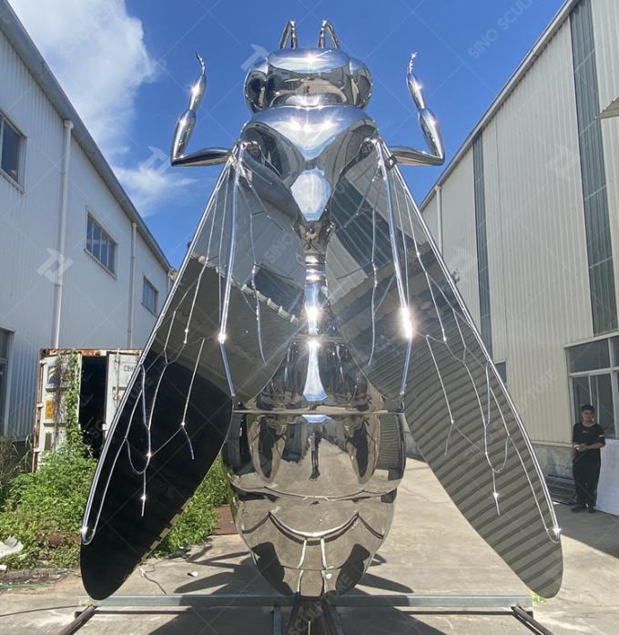 Polished Stainless Steel Bee Sculpture 1