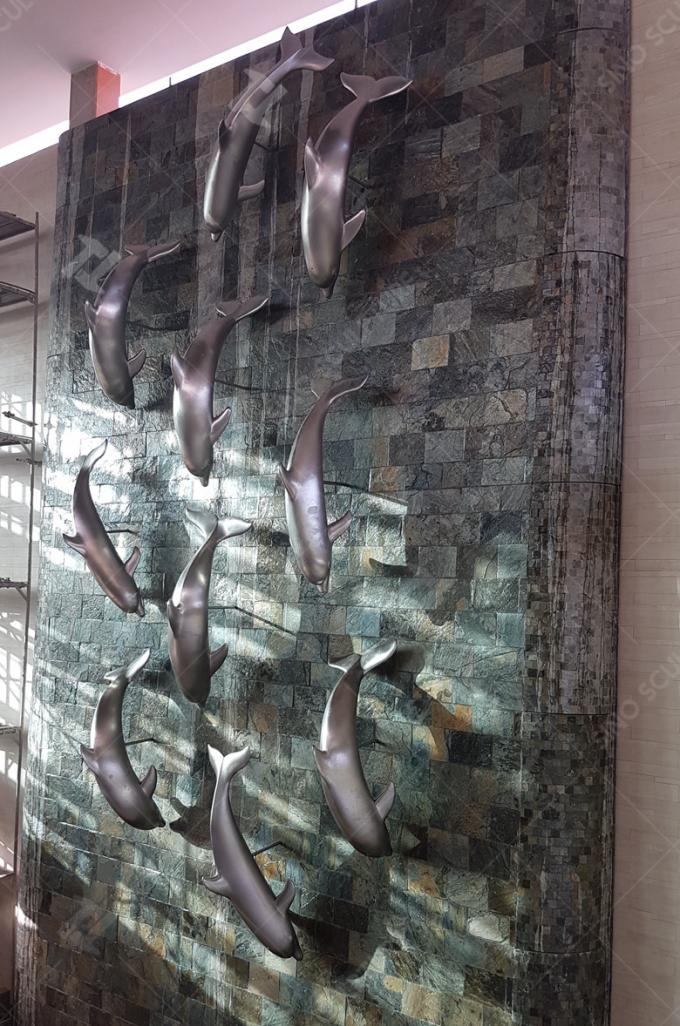 Matte Surface Stainless Steel Dolphin Sculpture 1