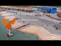 9m hoog Falkenbeeld op maat Goud Groot Messing Adelaars beeld