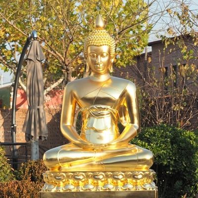 quality  Gilded Bronze Buddha Sculpture outdoor Bronze Buddha Garden Statue For Public Worship factory