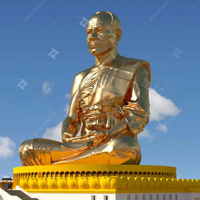 quality  Giant Bronze Buddha Statue Customized Spray Paint Finish With Gold Leaf Surface factory
