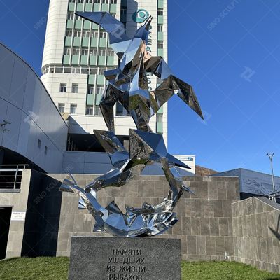 quality  Mirror Polished Stainless Steel Sculpture Artists Monument Statue factory